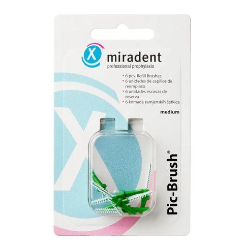Набор запасных ершиков Miradent Pic Brush (зеленые, 2.2 мм) 2333724785 фото