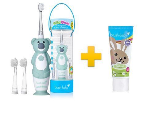Комплект Brush-Baby WildOnes Sonic (0-10 років) коала + Зубна паста Brush-Baby 0-3 2278578891 фото