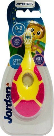 Дитяча зубна щітка-гризунок Jordan Step1 (від 0-2 років) жовта 1853450297 фото