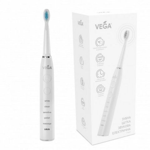 Электрическая звуковая зубная щетка VEGA VT-600 W (белая) 2074078311 фото