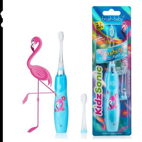 Звуковая зубная щетка Brush-Baby KidzSonic 3+ фламинго 1855976702 фото