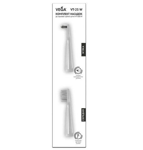 Комплект насадок Vega VT-25 W для звуковой зубной щетки VT-600W (белая) 2074105739 фото